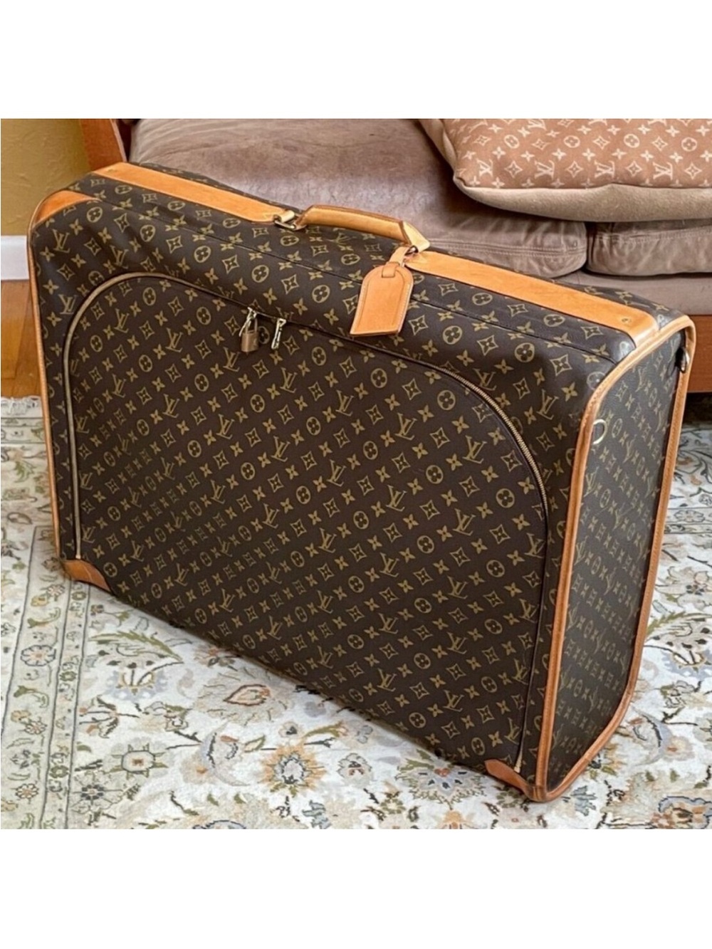 Louis Vuitton Monogram Canvas Travel Suitcase with Vachetta Trim